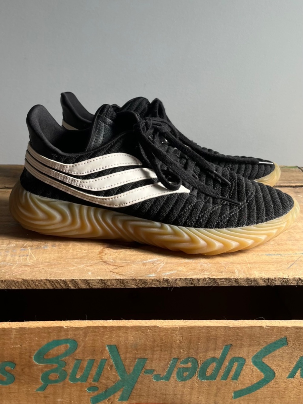 Adidas Sobakov knit sneaker in black - US 7.5